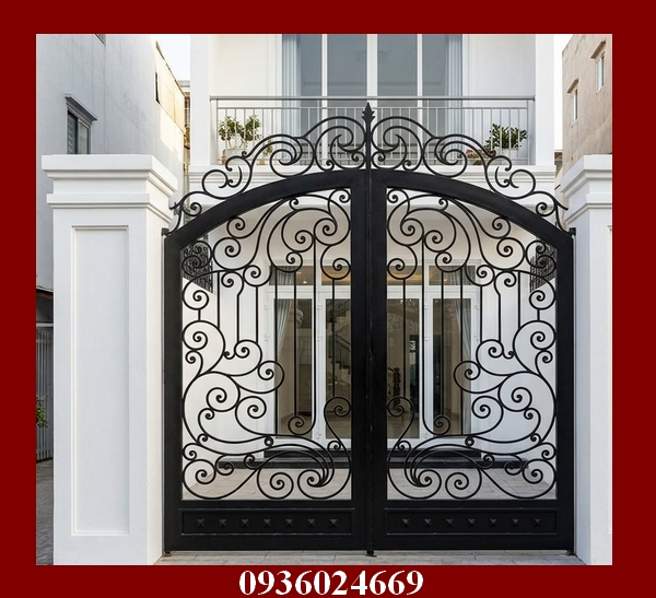 cổng sắt mỹ thuật 2 cánh