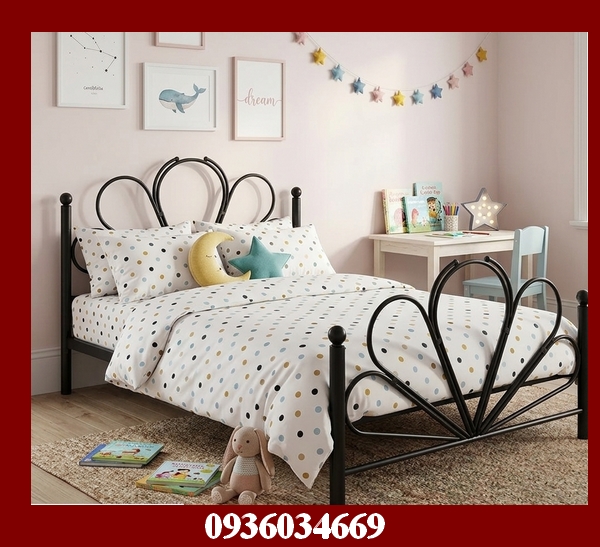 mẫu giường sắt cho bé gái
