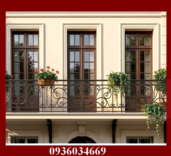 lan can sắt uốn nghệ thuật